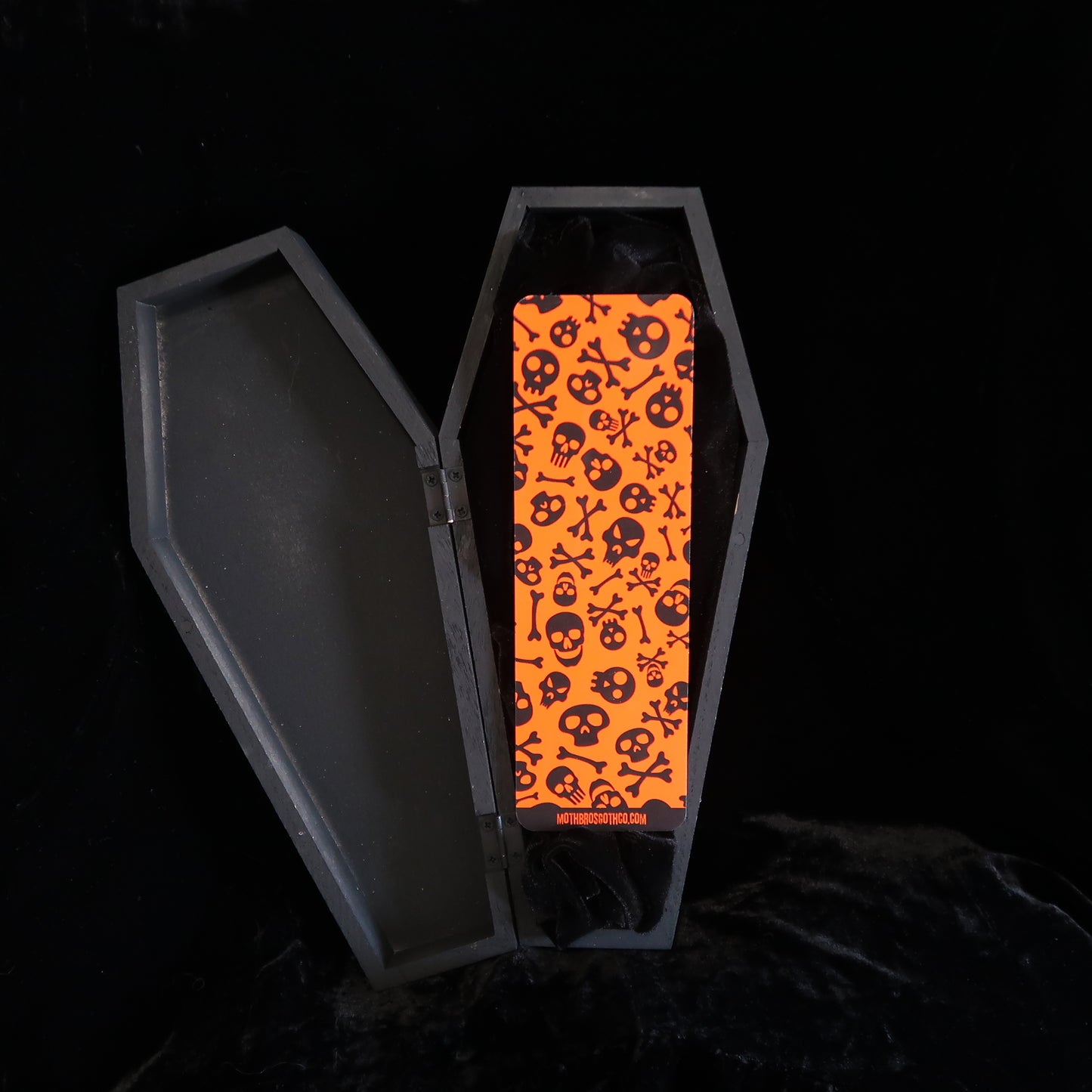 Toxic Orange Skulls Bookmark 🧡💀