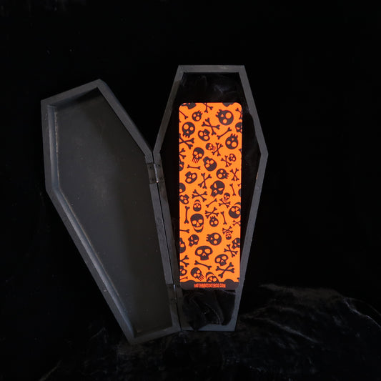 Toxic Orange Skulls Bookmark 🧡💀
