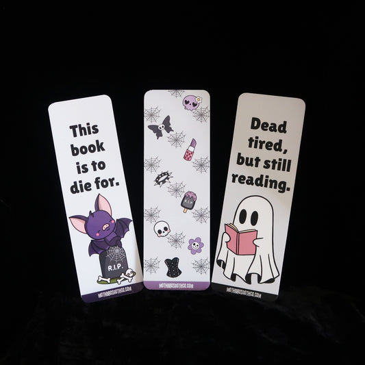 Creepy Cute Bookmark Trio 👻🦇💄