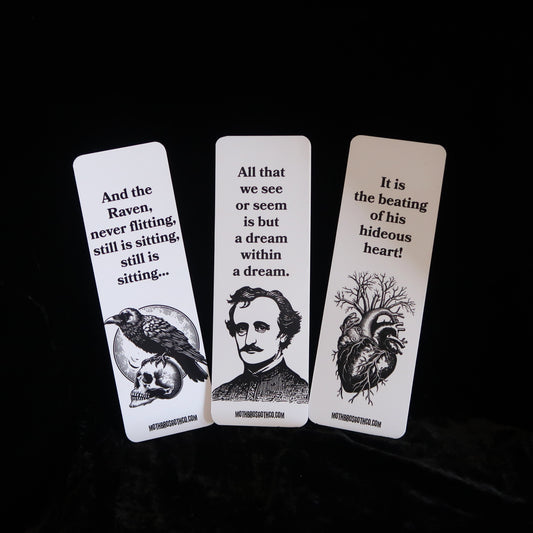 The Nevermore Trio - Bookmark Set 💀🫀🌙