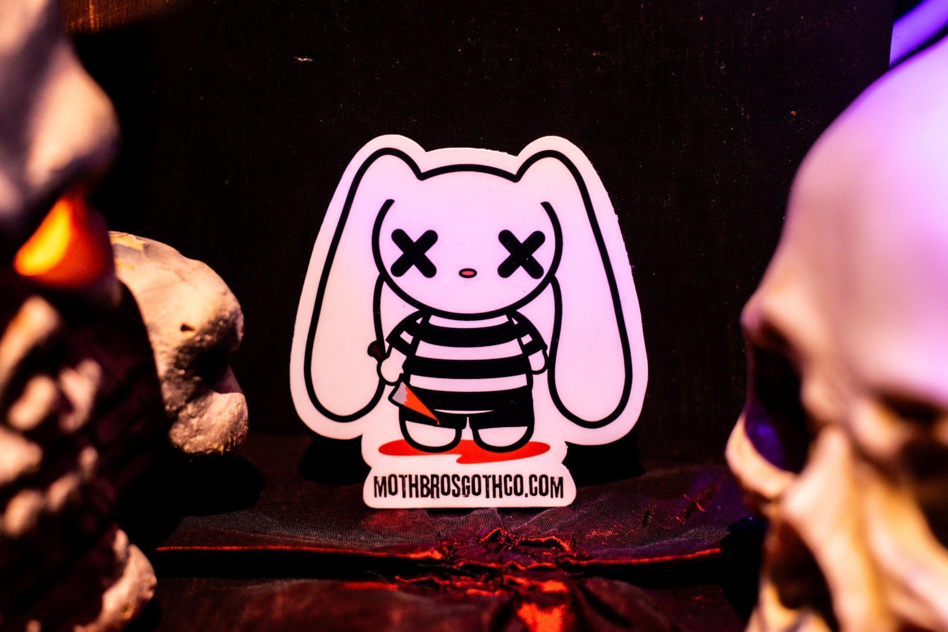 Bye-Bye Bunny Sticker - Killer Cute Goth Bunny – Moth Bros. Goth Co.