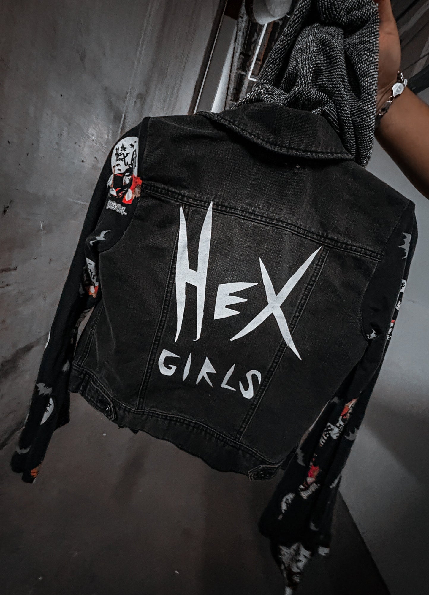 “Hexed & Vexed” — Hex Girls Denim Hoodie Jacket