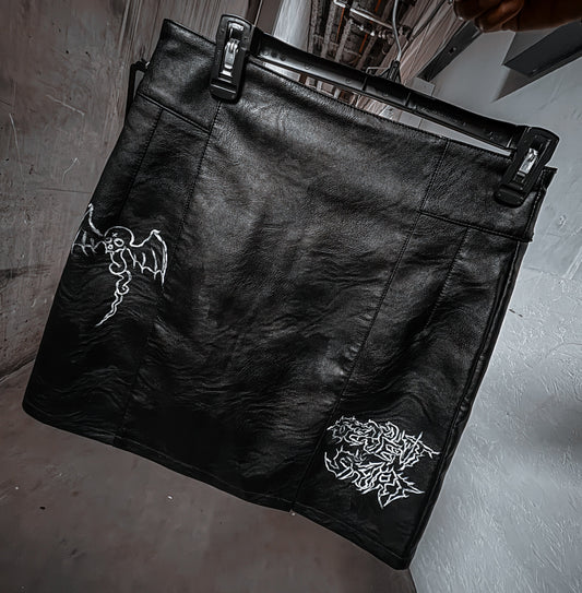 “Serpent Skirt” — Hand-Painted Death Rock Mini