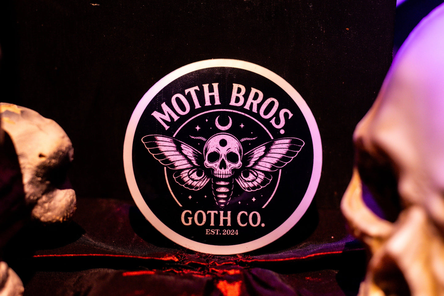 Moth Bros Logo Sticker Black Gold