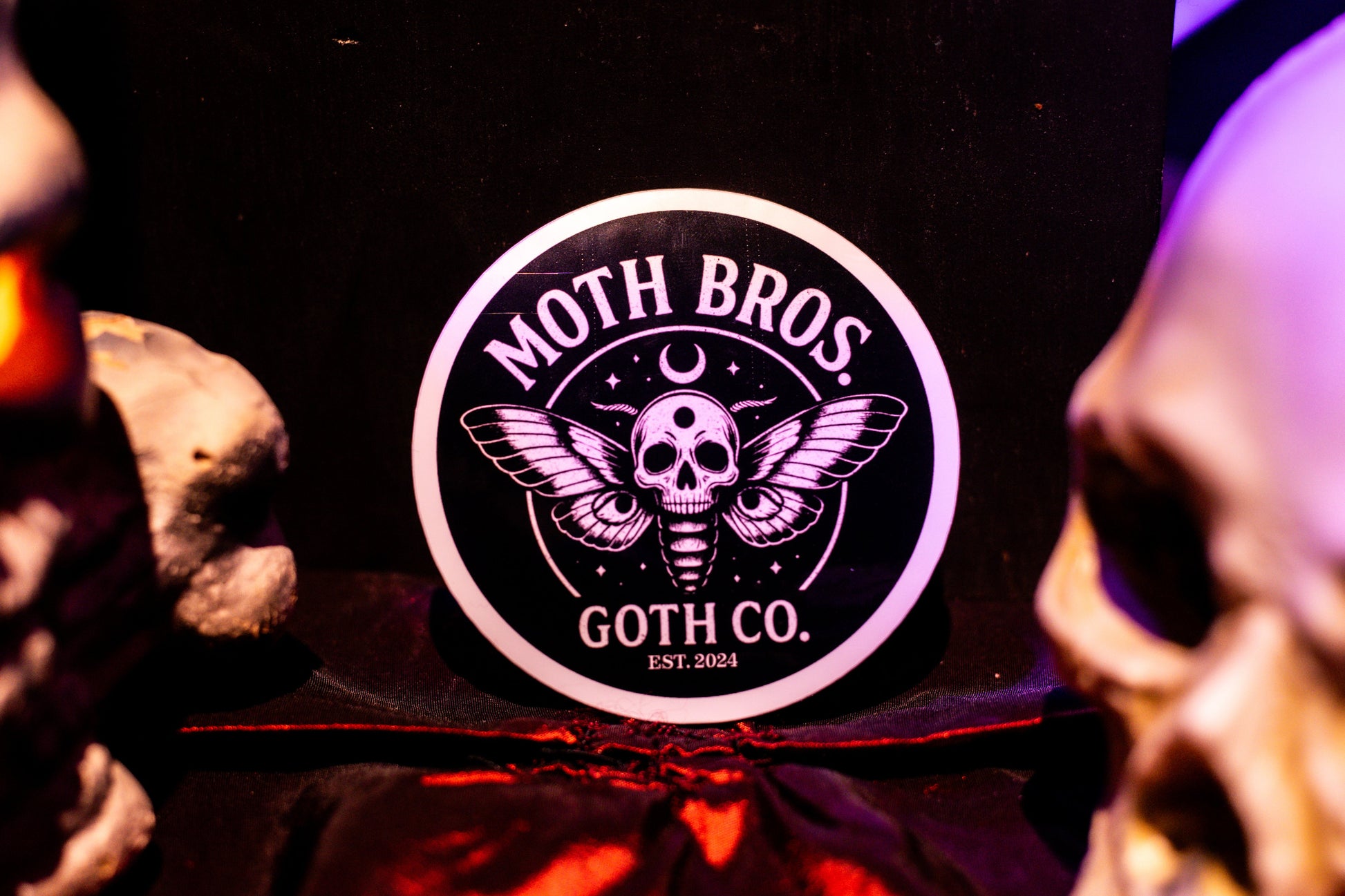 Moth Bros Logo Sticker Black White