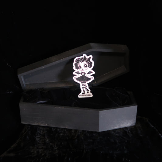 Batty Bones Sticker - Pinup Goth Girl