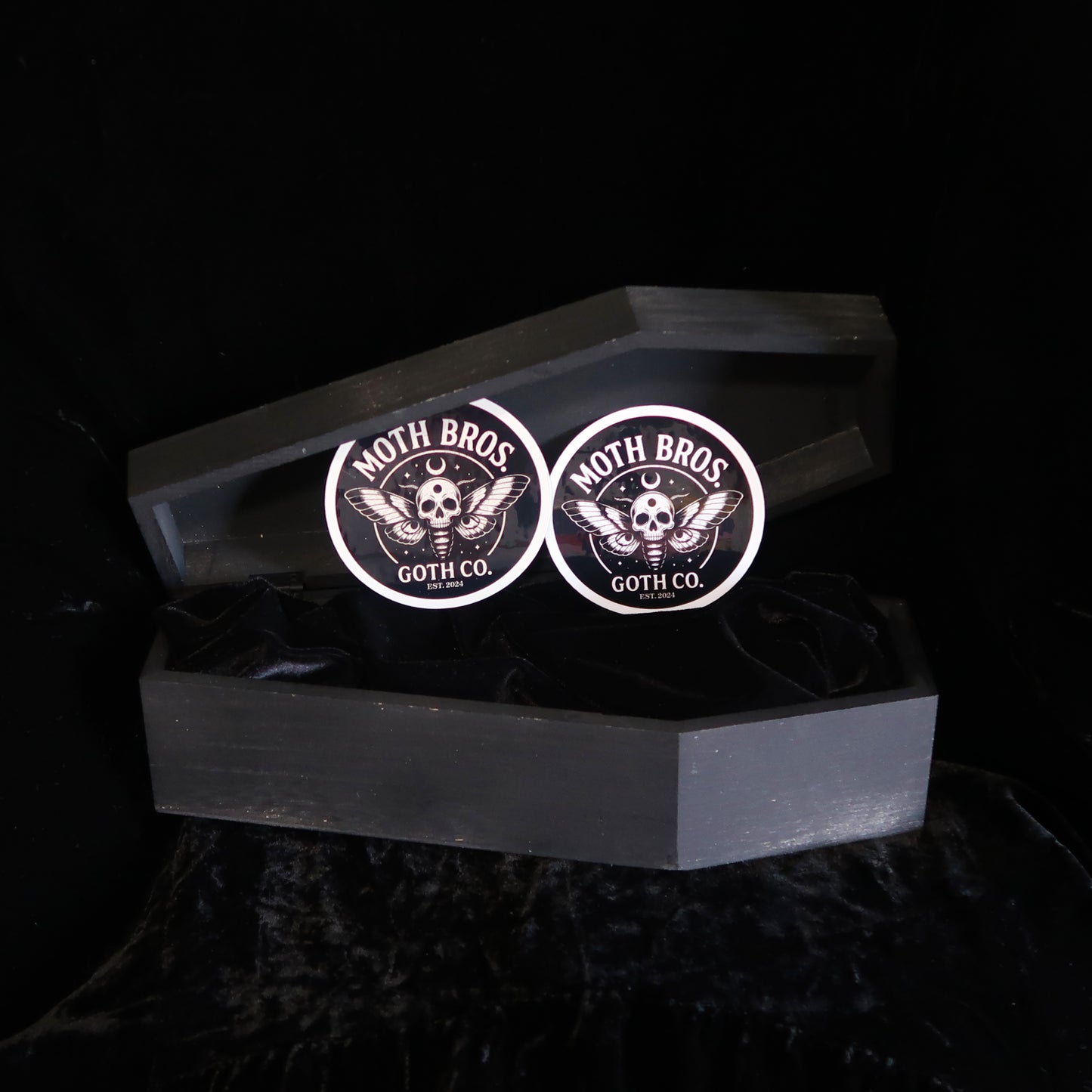 Death's Head Moth Logo Sticker - Moth Bros. Goth Co.