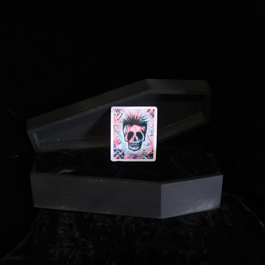 Punk Skull Art Sticker - Graffiti Pop Art by RED