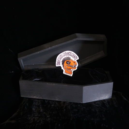 Death Rock Rex Sticker - Punk Dinosaur Mascot
