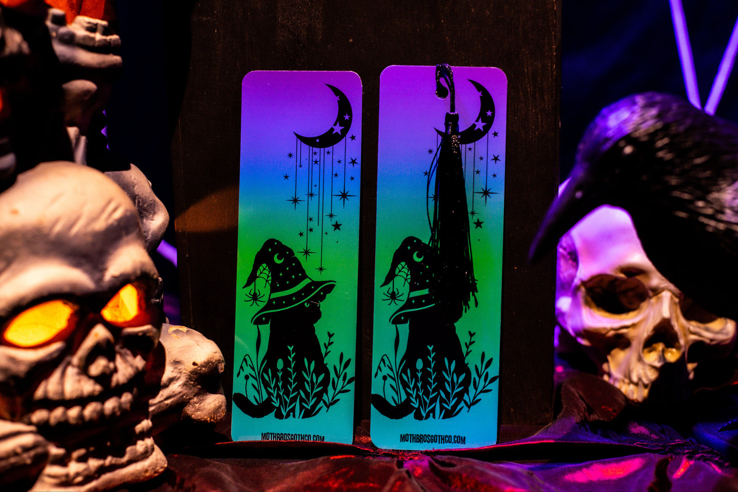 Witchy Cat Under The Moon Bookmark